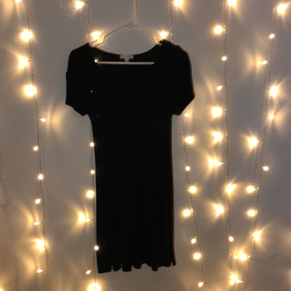 midi black lightweight dress